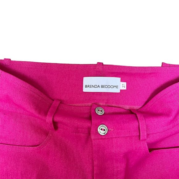 Brenda Beddome Fuchsia Pink Skinny Pants Women's Size 27 Barbiecore - Picture 2 of 13
